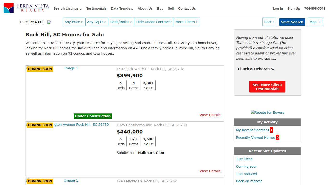 Rock Hill SC Homes for Sale, Real Estate, Buyer Rebates